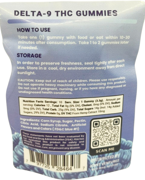 BLUE RASPBERRY Max Compliance Delta 9 Gummies - 10mg - Image 2